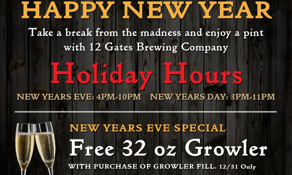 New Years Growler Special and Hours